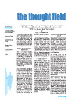 the thought field Newsletter - Electronic Issue